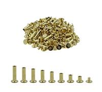 leyomgamz 80 Set Chicago Binding Screws Brass Binding Screws 8 Sizes Nail Rivets Screw Posts Metal Button for Leather Craft Belt Wallet Decoration Bookbinding M5 x 6-20 mm