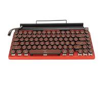 LEYT Computer Mechanical Keyboard, Quad Axes Round Keycaps Bluetooth Waterproof 83 Keys Typewriter Mechanical Keyboard RGB for Tablet (Orange)