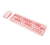 LEYT Keyboard Mouse Combo, 2.4GHz 3 DPI 68 Round Keys Gaming Keyboard and Mouse (Pink Theme)