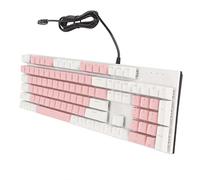 LEYT Mechanical Gaming Keyboard, 104 Key USB Interface, 28 Backlight Modes, Ergonomic Design, Wired Computer Keyboard for Computers (Pink White)