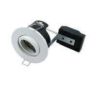 Leyton Lighting FN-T-WHM GU10 Tilt Downlight, IP20, 87mm, Matt White, Loop in/Out, Open Back