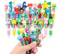 leyun Multicoloured Pens All in One - Fun Cartoon 4-Color Pen Set (30-Pack) - Party Bag Fillers for Kids Class Fifts for 30 Children