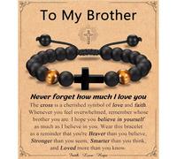 Leyung Cross Bracelet Gifts for Boys, Easter Basket Stuffers Baptism Confirmation First Holy Communion Christmas Christening Gifts for Boys Son Grandson Nephew Godson Brother, no gemstone