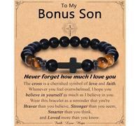 Leyung Cross Bracelet Gifts for Teen Boys Men, Easter Basket Stuffers Baptism Confirmation First Holy Communion Christmas Christian Gifts for Son Grandson Nephew Godson Brother, adjustable, no