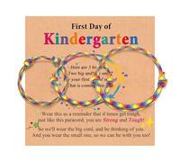 Leyung First Day of Kindergarten Bracelet for Boys Girls 3 Pack, Dad Son Mommy and Me Family Bracelets, 1st First Day of Preschool Pre K Back to School Gifts for Kids Son Daughter