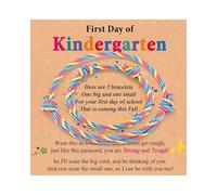 Leyung First Day of Kindergarten Bracelet Mommy and Me, Mother Daughter Mom Son Bracelets, 1st First Day of School Preschool Pre K Back to School Gifts for Kids Son Boys Girls