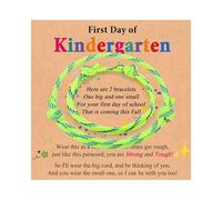 Leyung First Day of Kindergarten Bracelet Mommy and Me, Mother Son Bracelets, 1st First Day of School Preschool Pre K Back to School Gifts for Kids Son Daughter Boys Girls