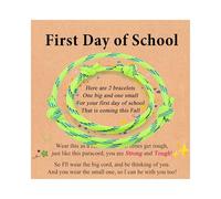 Leyung First Day of School Bracelet Mommy and Me, Mother Son Bracelets, 1st First Day of Kindergarten Preschool Pre K Back to School Gifts for Kids Son Daughter Boys Girls