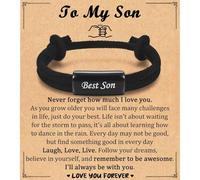 Leyung to My Boys Bracelet Gifts for Best Son Brother Grandson Nephew, Birthday Graduation Christmas Easter Valentines Day Back to School Gifts for Teen Boys Men, 5" to 10", Metal, no gemstone