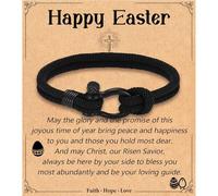 Leyung to My Boys Bracelet Gifts for Son Brother Grandson Nephew Guy Friends, Valentines Birthday Graduation Day Christmas Easter Gifts for Teenage Boys Men, 7.5 inches, Rope, Stainless Steel, no