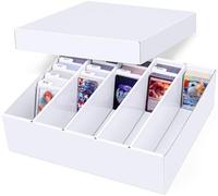 Leyzan 5 Row Trading Card Storage Box, Cardboard Storage Box with Divider for Sports, Game Card(1 Pack)