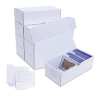 Leyzan Toploader Storage Box, 8-Pack•100 Count Corrugated Cardboard Trading Card Top Loaders with Dividers & Labels for TCG/Magic/Mtg Organizer and Collection