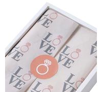 LeZakaa 60 Sheets Tissue Paper Bulk & 30 Pcs Sticker - "Love" Lettering and Ring Design for Wedding, Bridal Shower, Valentine's Day (13.8 inch x 19.7 inch)