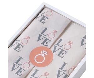 LeZakaa 60 Sheets Tissue Paper Bulk & 30 Pcs Sticker - "Love" Lettering and Ring Design for Wedding, Bridal Shower, Valentine's Day (13.8 inch x 19.7 inch)