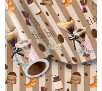 LeZakaa A Tini Bit Older Wrapping Paper Roll for Martini Party Decorations Espresso Birthday Party Favors Gift Wrap for Martini Bachelorette, Coffee Tini Bar Bridal Shower, Anniversary, 17in x 16.4Ft