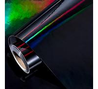 LeZakaa Black Wrapping Paper Roll, Holographic Iridescent Wrapping Paper for Birthday, Valentine's, Halloween, Holiday Party, Large Roll, 30 inches x 32.8 Feet (92.9 sq.ft.)
