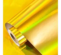 LeZakaa Gold Wrapping Paper Roll - Holographic Iridescent Wrapping Paper for Birthday, Chritsmas, Holiday - 17 inches x 32.8 Feet (47.23 sq.ft.)