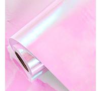 LeZakaa Pink Wrapping Paper Roll - Holographic Iridescent Wrapping Paper for Birthday, Valentine's, Mother's Day, Holiday - 17 inches x 32.8 Feet (47.23 sq.ft.)