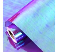 LeZakaa Purple Wrapping Paper Roll, Holographic Iridescent Purple Gift Wrap Paper for Christmas, Xmas Party, Halloween, Birthday, Valentines, Mothers Day, Holiday, 17 in x 32.8 Ft