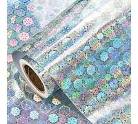 LeZakaa Silver Holographic Wrapping Paper, Metallic Snowflake Design for Christmas, New Year's Eve, Holiday Party, Birthday Bash, Bridal Shower, Baby's First Christmas, Mini Roll, 17 IN x 32.8 FT