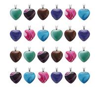Lezam - 24 Pieces Healing Crystal Pendants Cross Heart Moon Shape for Jewelry Making Natural Quartz Stones Chakra Love Beads Bulk, Stone, Agate