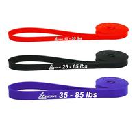 LEZER Resistance Bands for Working Out, Exercise Band, Pull Up Band, Elastic Band, Stretching, Training, Gym, Physical Therapy, Fitness, Workout, Yoga, with Instruction, Middle Set of 3