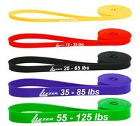 LEZER Resistance Bands for Working Out, Exercise Band, Pull Up Band, Elastic Band, Stretching, Training, Gym, Physical Therapy, Fitness, Workout, Yoga, with Instruction, Set of 5