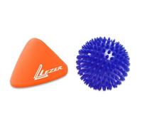 LEZER, Trigger Massage Point, Manual Massage Ball, Muscle Knots Relief Tool, Myofascial Release, Physical Therapy, Plantar Fasciitis, Set of 2 (Orange Trigger and Spiky Ball)
