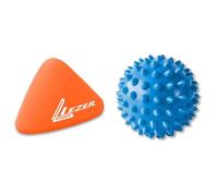 LEZER, Trigger Massage Point, Manual Massage Ball, Muscle Knots Relief Tool, Myofascial Release, Physical Therapy, Plantar Fasciitis, Set of 2 (Orange Trigger and Spiky Ball)