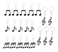 Lezevn 20 Pieces Music Note Keychain Music Gifts Keyring 80s Party Decoration Music Themed Gift Souvenirs Gifts for Musics Lover for Musicians Singer