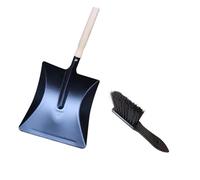 Lezevn 2pcs Fireside Companion Tool Set Fireplace Ash Shovel Coal Shovel Wooden Handle Shape Brush for Wood Stove Fireplace Fire Pit
