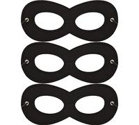 Lezevn 3 Pieces Eye Mask Black Felt Batman Superhero Robber Bandit Zorro Masquerade Mask for Halloween Party Décor