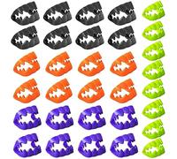 Lezevn 32Pcs Halloween Vampire Teeth Vampire Fangs Black Orange Purple Green Monster Teeth Halloween Cosplay Prop