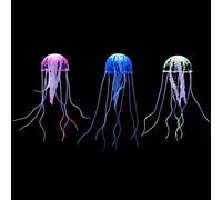 Lezevn 3Pcs Artificial Fake Jellyfish Glowing Effect Jellyfish Ornament Floating Aquarium Decorations for Fish Tank Decoration Ornament