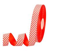 Lezevn 50 Yards 1 Inch Peppermint Stripe Candy Ribbon - Red White Christmas for Gift Wrapping Bows Holiday DIY Decoration