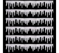 Lezevn 6Pcs Icicle Fringe Icicle Borders Fake Snow Fringe Christmas Artificial Snow Display for Christmas Decoration