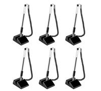 Lezevn 6pcs Secure Counter Pens with Adhesive Pen Chain Standard Reception Pen Black Ink Pens for Home Office