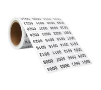 Lezevn Consecutive Number Label Stickers Black White Self-Adhesive Classification Sticker Waterproof Inventory Number Stickers for Storage Supplies (0001 to 2000)