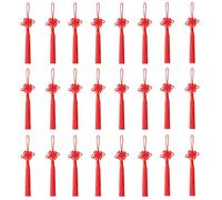 Lezevn Red Chinese Kontting Cord New Year Lucky Knot Handmade Silky Floss Chinese Tassel Celebration Supplies Decoration Car Handing Decoration (24)