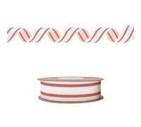 Lezevn Striped Cotton Ribbon 10Yard Stripe Fabric Ribbons Christmas Ribbon Double Faced Design for Gift Wrapping Party Weddings Birthday Halloween Christmas Decorations (2.5cm Wide) (red)