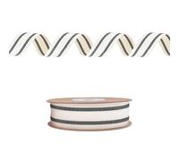 Lezevn Striped Cotton Ribbon 10Yard Stripe Fabric Ribbons Christmas Ribbon Double Faced Design for Gift Wrapping Party Weddings Birthday Halloween Christmas Decorations (2.5cm Wide) (Black)