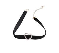 Lezevn Velvet Gothic Choker Necklace Punk Goth Choker Collar Studded Heart Circle Choker for Women Jewelry Gift (Black)