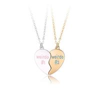 Lezmoii Women & Girls Magnetic Friendship Necklace - Red Heart Pendant, Zinc, 17.7 inches, Gift for Best Friends, Sisters, Daughters