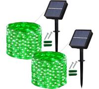 Lezonic 120LED Solar String Lights Outdoor,8 Modes Fairy Lights Waterproof,2Pack Each 12M/40Ft Solar Garden Lights for Indoor/Outdoor Patio Yard Fence Party Wedding Decoration (Green)