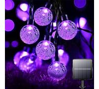 Lezonic 50LED Solar Fairy Lights Outdoor, Solar Powered Garden Lights,7M/23FT Solar String Lights Waterproof,8 Lighting Modes Solar Lights for Outside Patio Yard Lawn Festival (Purple)