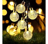 Lezonic 50LED Solar String Lights,7M/23Ft Garden Lights Solar Powered Waterproof, Fairy Lights with 8 Mode Outdoor/Indoor Use, Perfect for Home, Garden, Wedding, Festival Decorations (Warm White)