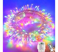 Lezonic Fairy Lights Battery, 120LED 12M/39Ft String Lights Waterproof, Garden Lights with 8 Modes for Bedroom, Wedding, Party, Christmas Decorations(Multi-Colored)