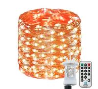 Lezonic Fairy Lights Mains Powered, 220 LED 25M Plug in Fairy Lights, 8 Mode Copper Wire String Lights for Indoor Bedroom, Garden, Wedding, Christmas, Holidays, Party, Christmas Decor(Orange)