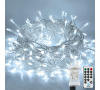 Lezonic Fairy Lights Outdoor, 120 LED 12M/39Ft String Lights Waterproof with 8 Modes Remote Control, Fairy Lights Plug in for Garden, Gazebo, Party, Wedding, Christmas Decorations (Cold White)