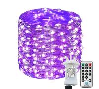 Lezonic Fairy Lights Plug in, 25M 220LED String Lights Mains Powered, 8 Modes Copper Wire Fairy Lights Waterproof Decorative Lights for Indoor Outdoor Garden Party Wedding Christmas (Purple)